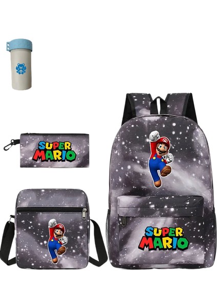 Mario Kardeşler Sırt Çantası Karikatür Anime Şeftali Sırt Çantası Nefes Sevimli Öğrenci Okul Çantası Aşınmaya Dayanıklı Kanvas Çanta (Yurt Dışından)