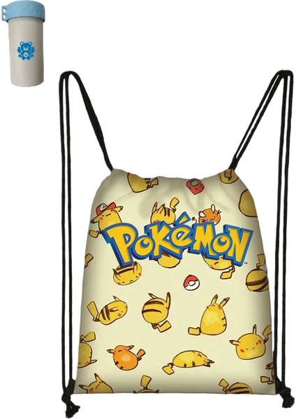 Anime Pokemon Sırt Çantası Pikachu Paketi Cep Polyester Ipli Çanta Öğrenci Taşınabilir Okul Çantası Oyuncak Açık Sırt Çantası Hediye (Yurt Dışından)