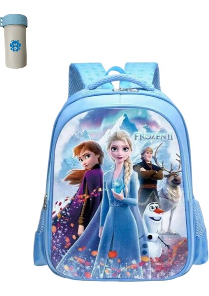 Disney Dondurulmuş Sırt Çantası Elsa Anna Snow Queen Sevimli Sırt Çantası Çocuk Okul Çantası (Yurt Dışından)