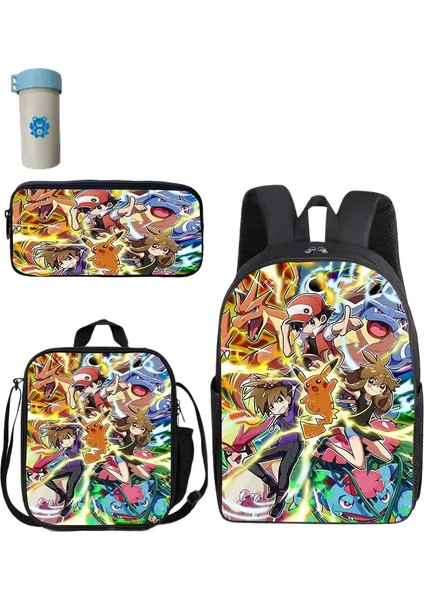 Pokemon Çocuklar Okul Sırt Çantası Saklama Çantası Kawaii Pikachu Çizgi Film Karakteri Öğrenci (Yurt Dışından)