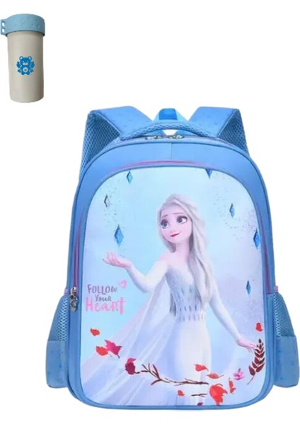 Disney Dondurulmuş Sırt Çantası Elsa Anna Snow Queen Sevimli Sırt Çantası Çocuk Okul Çantası (Yurt Dışından)