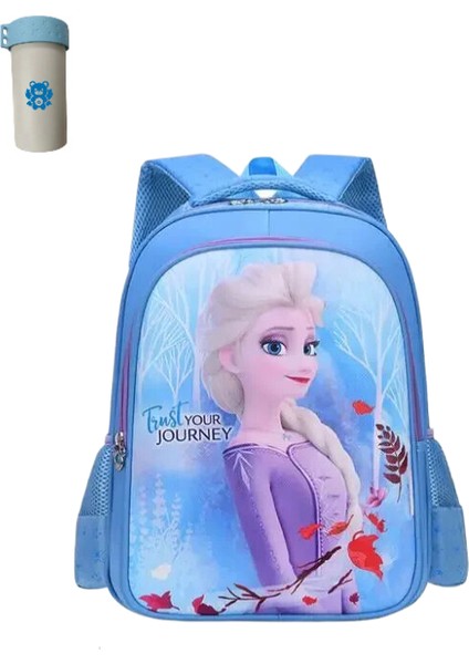 Disney Dondurulmuş Sırt Çantası Elsa Anna Snow Queen Sevimli Sırt Çantası Çocuk Okul Çantası (Yurt Dışından)