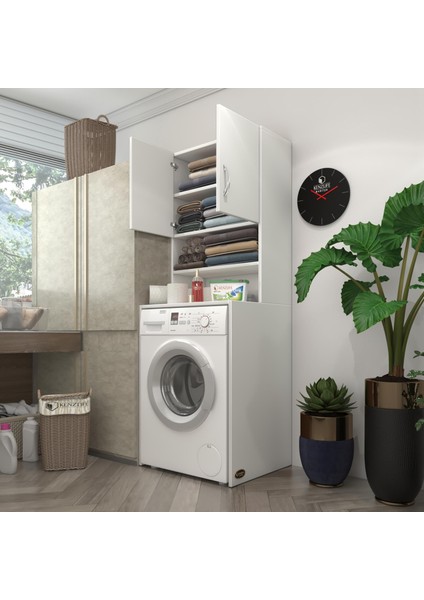 Kenz Life  çamaşır makinesi dolabı hayzum byz 180x066x55 banyo kiler