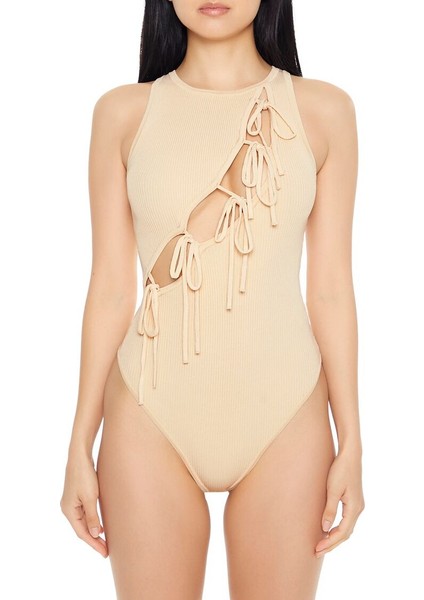 Dekolte Detaylı Fitilli Body