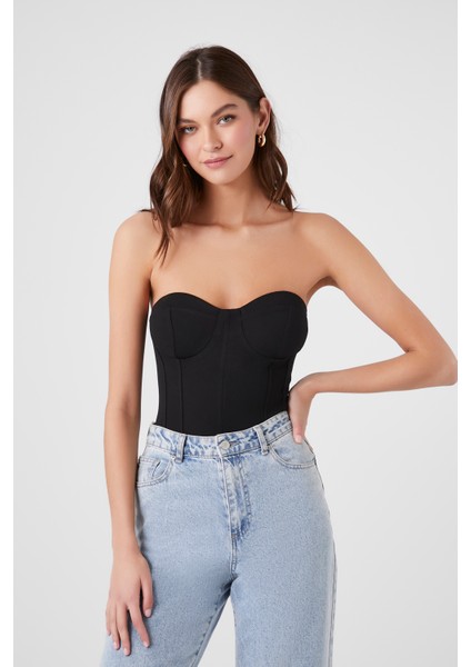 F21 Kalp Yaka Straplez Body fiyatları