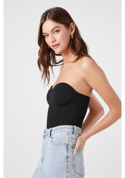 F21 Kalp Yaka Straplez Body fırsatları