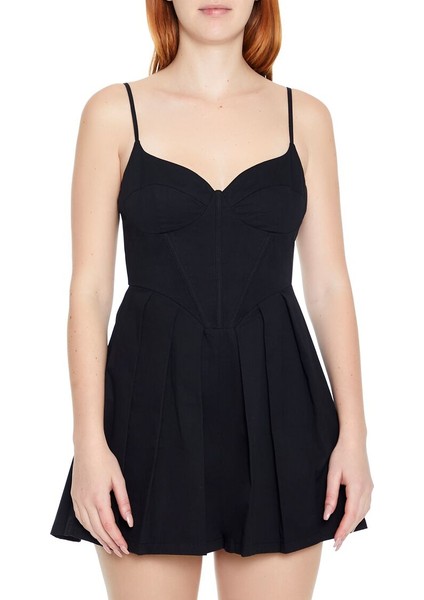F21 Pileli Askılı Korse Tulum