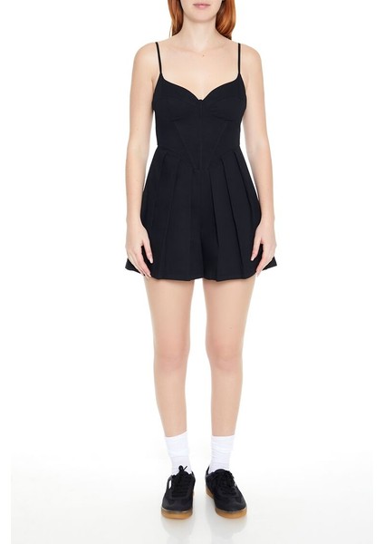 F21 Pileli Askılı Korse Tulum