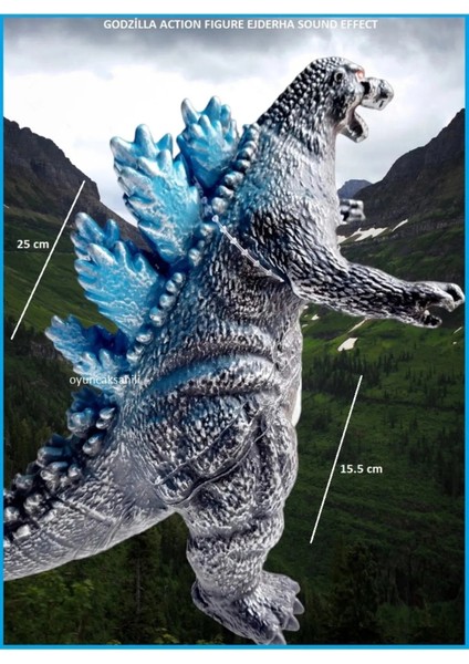 Godzilla 25 cm Sesli Soft Dinozor Aksiyon Figürü Dinazor