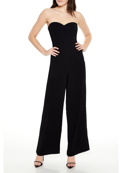 F21 Straplez Kalp Yaka Tulum