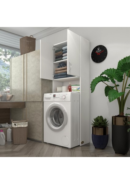 Kenzlife çamaşır makinesi dolabı sinem byz 180x066x30 banyo kiler
