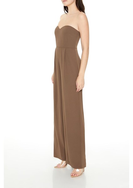 F21 Straplez Kalp Yaka Tulum