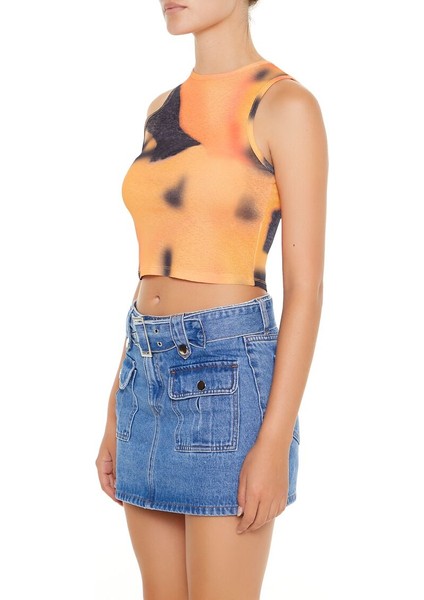 Tie-Dye Desenli Crop Atlet