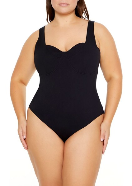 Plus Size Kalp Yaka Bodysuit