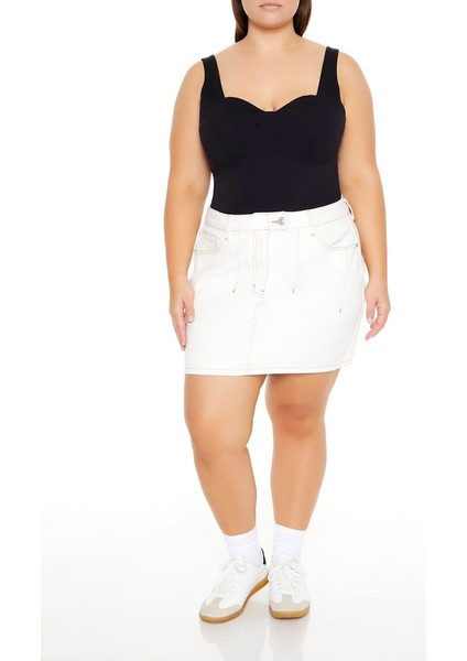 Plus Size Kalp Yaka Bodysuit