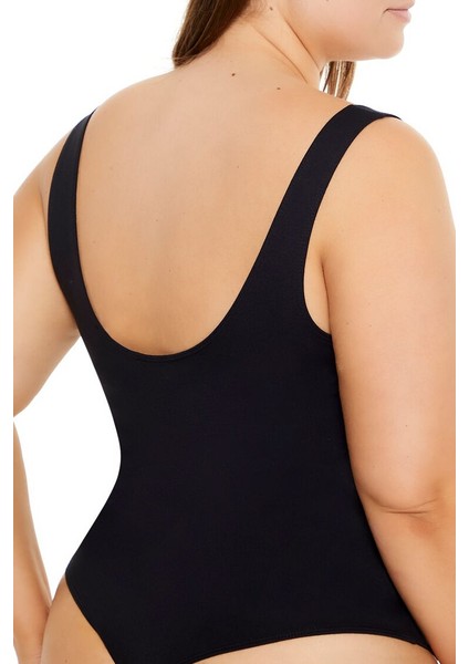 Plus Size Kalp Yaka Bodysuit