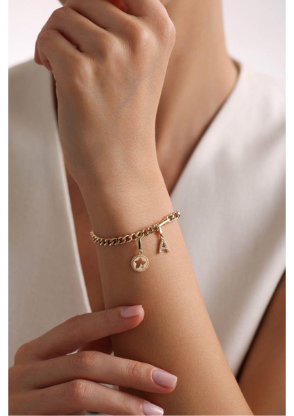 Harf Charm & Yıldız Charm Gurmet Portoro Bileklik