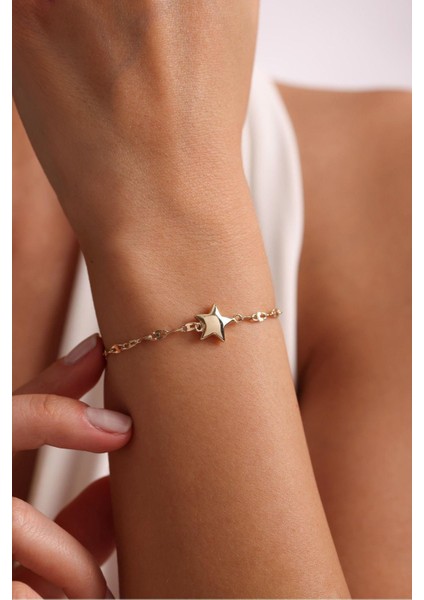 Aynalı Zincir Büyük Yıldız Bileklik modelleri