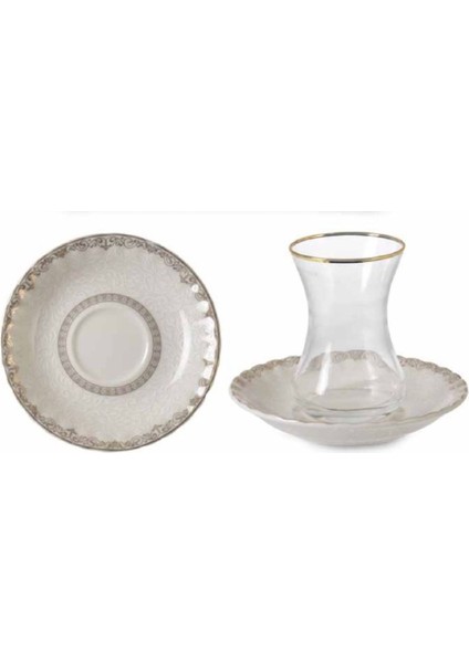 Çay Takımı Porselen Tabak 12 Parça