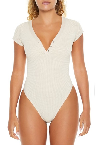 Dikişsiz Henley Bodysuit