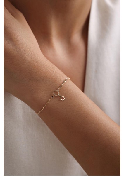 Slim Yıldız Sallantılı Işıltılı Bileklik