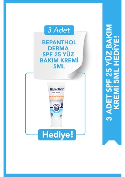 Derma Günlük Yüz Bakım Kremi + 3 Adet Derma Spf 25 Yüz Bakım Kremi 5ml Hediyeli