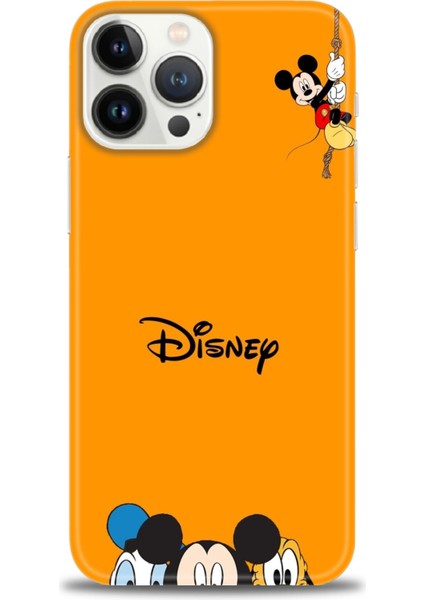 iPhone 15 Pro Kılıf Hd Baskılı - Turuncu Disney + 9h Nano Ekran Koruyucu