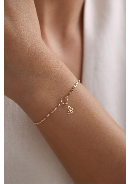 Slim Kelebek Sallantılı Işıltılı Bileklik