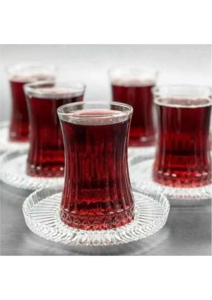 Çay Takımı Elysia Riva Cam Tabak