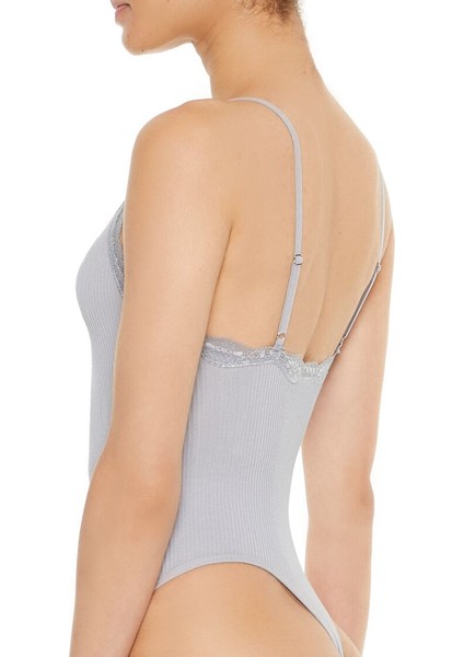 Dikişsiz Dantelli Bodysuit