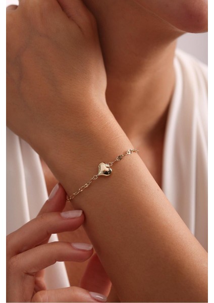 Aynalı Zincir Büyük Kalp Bileklik fiyatları