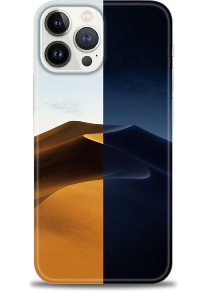 iPhone 16 Pro Max Kılıf Hd Baskılı - Gece ve Gündüz + 9h Nano Ekran Koruyucu