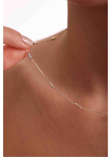 Zarif Zincirli 3 Renk 3 Top Dorika Kolye fiyatları