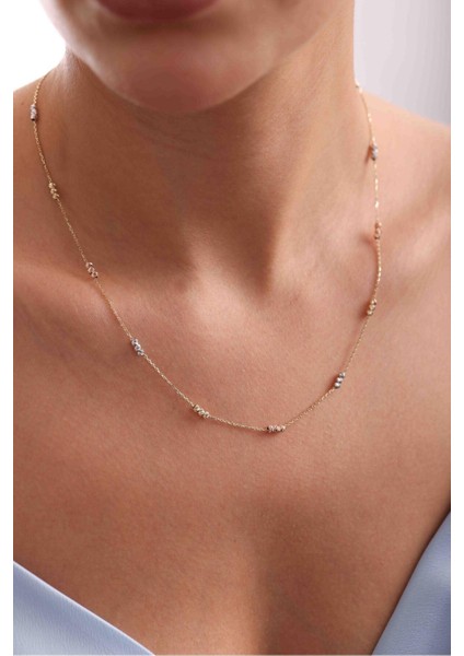 Zarif Zincirli 3 Renk 3 Top Dorika Kolye modelleri