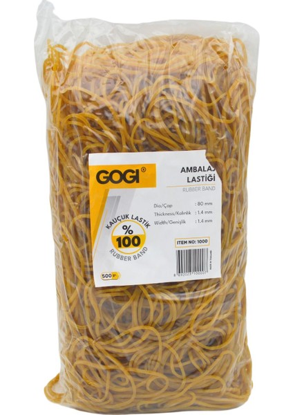 %100 Kauçuk Ambalaj Lastiği Midi 500 gr Item NO:1000