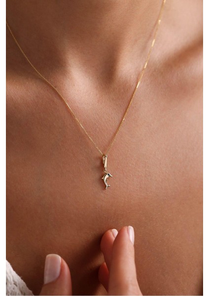 Siyah Taşlı Yunus Kilitli Charm Kolye Ucu fiyatları