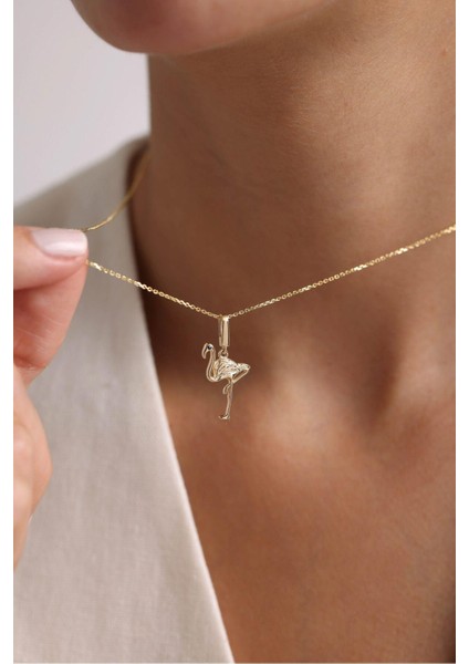 Flamingo Kilitli Charm Kolye Ucu