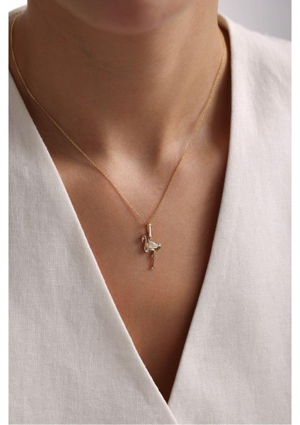 Flamingo Kilitli Charm Kolye Ucu