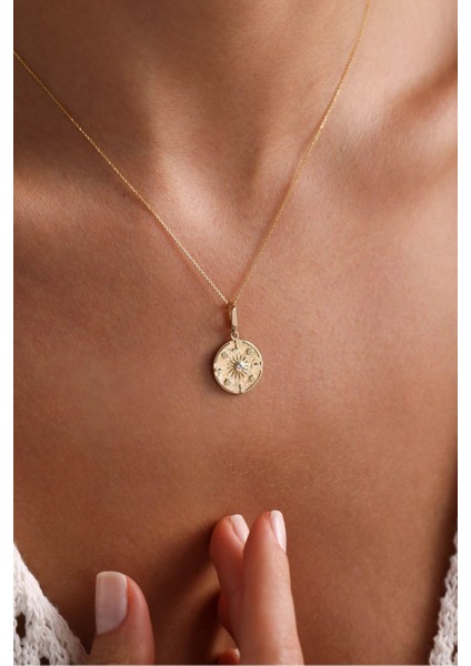 Taşlı Güneş Heritage Kilitli Charm Kolye Ucu