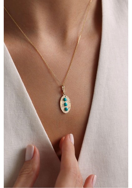 Heritage Mavi Firuze Oval Kilitli Charm Kolye Ucu fırsatları