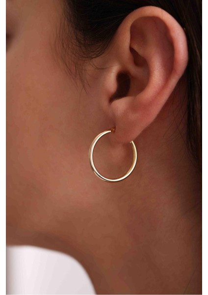 Italyan Tasarım Halka Ince Form Küpe