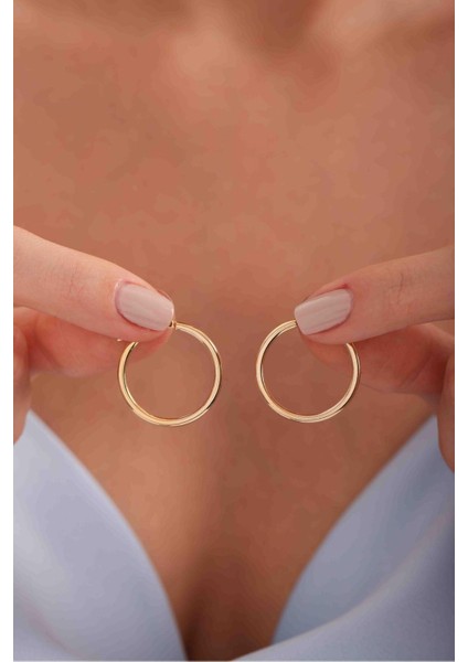 Italyan Tasarım Halka Ince Form Küpe modelleri