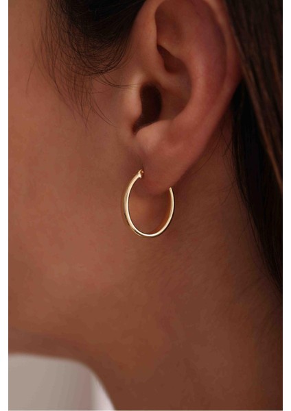 Italyan Tasarım Oval Halka Küpe