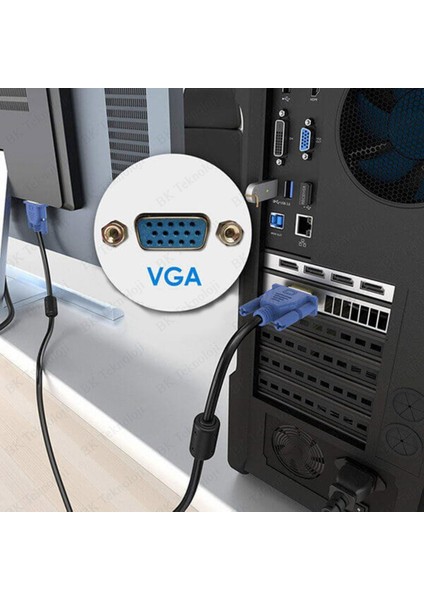LCD Monitör Projeksiyon Pc VGA Görüntü Kablosu (3metre)