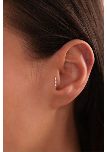 Taşlı Slim Line Tragus Küpe