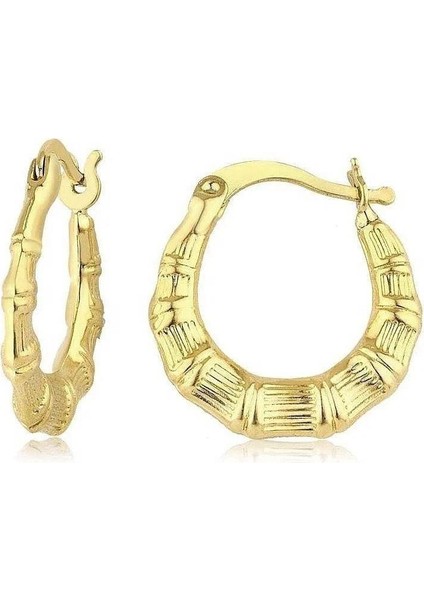 Çizgili Küçük Altın Kadın Küpe 1.6 cm fiyatları
