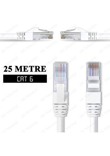 25 Metre Yüksek Hızlı Cat6 Ethernet Lan Ağ Network Patch Kablo