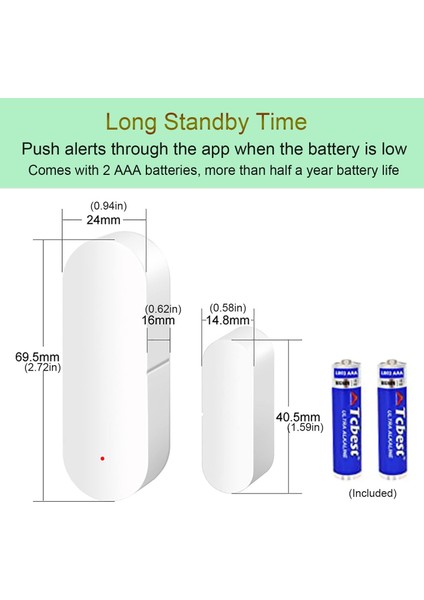 Akıllı Kapı/pencere Sensörü | Wi-Fi Mobil Uygulama ve Sesli Asistan Destekli Güvenlik Cihazı