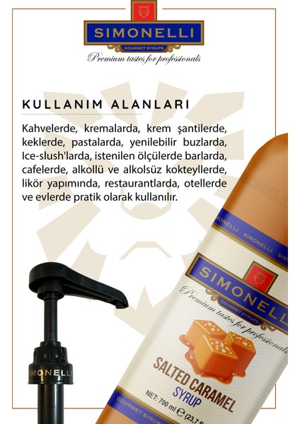 Kahve ve Kokteyl Şurubu Tuzlu Karamel Aromalı 700 ml + Pompa