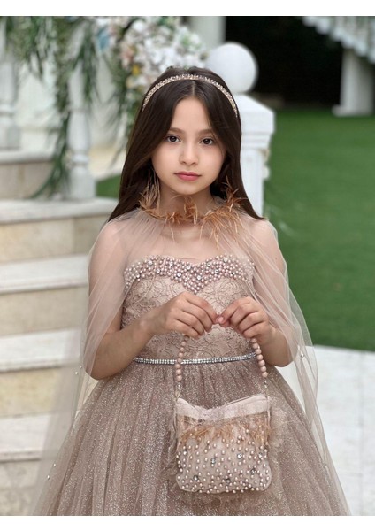 Pelerinli Abiye 5'li Set Takım